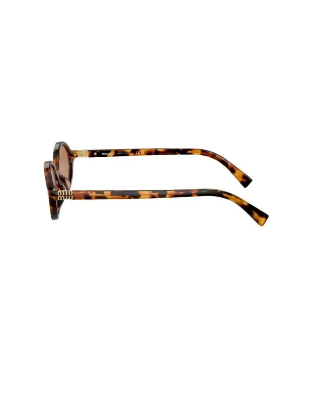 Miu Miu Tortoiseshell Oval Sunglasses with Brown Lenses - Picture 4 of 8